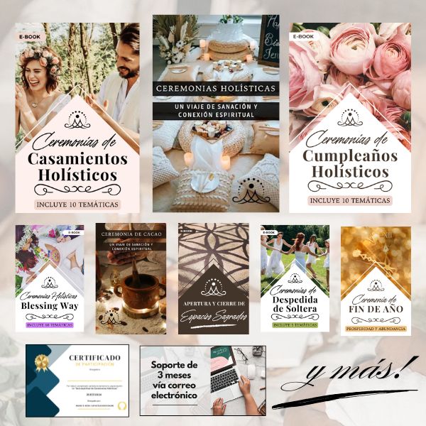 PACK: Ceremonias Holísticas - Guías prácticas paso a paso + Certificación + Soporte + Comunidad en Telegram 💫