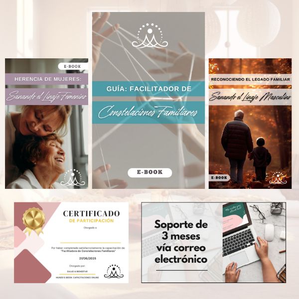 PACK: Facilitador de constelaciones familiares - Guías prácticas - Sanación de linajes + Certificación 🙌